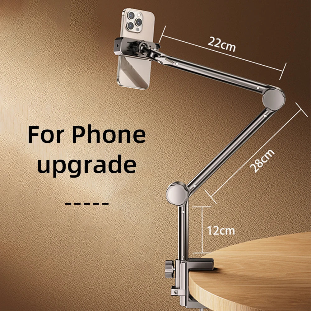 Tablet Holder iPad Desk Stand for 4~13In Phone Tablet with 360° Adjustable Foldable Metal Arm Tablet Bracket Holder