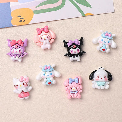 100pcs Cartoon porker Sanrio diy resin accessories accessories handmade hairpins mobile phone cases headwear supplies