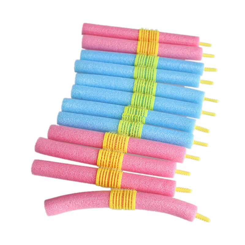 12PCS Soft Hair Curler Roller Curl Hair Bendy Rollers Flexible DIY Magic Hair Curlers Tool Styling Rollers Sponge Hair Curling