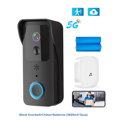 Video Doorbell 5G 2.4G WiFi 1080P Smart Outdoor Wireless Intercom Waterproof Wireless Camera Home Safety Doorbell Camera