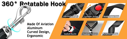 2 in1 Dog Car Harness Leash Adjustable Pet Seat Belt with Anti-Shock Bungee Buffer for Kitten Dogs Collar Pet Accessorie