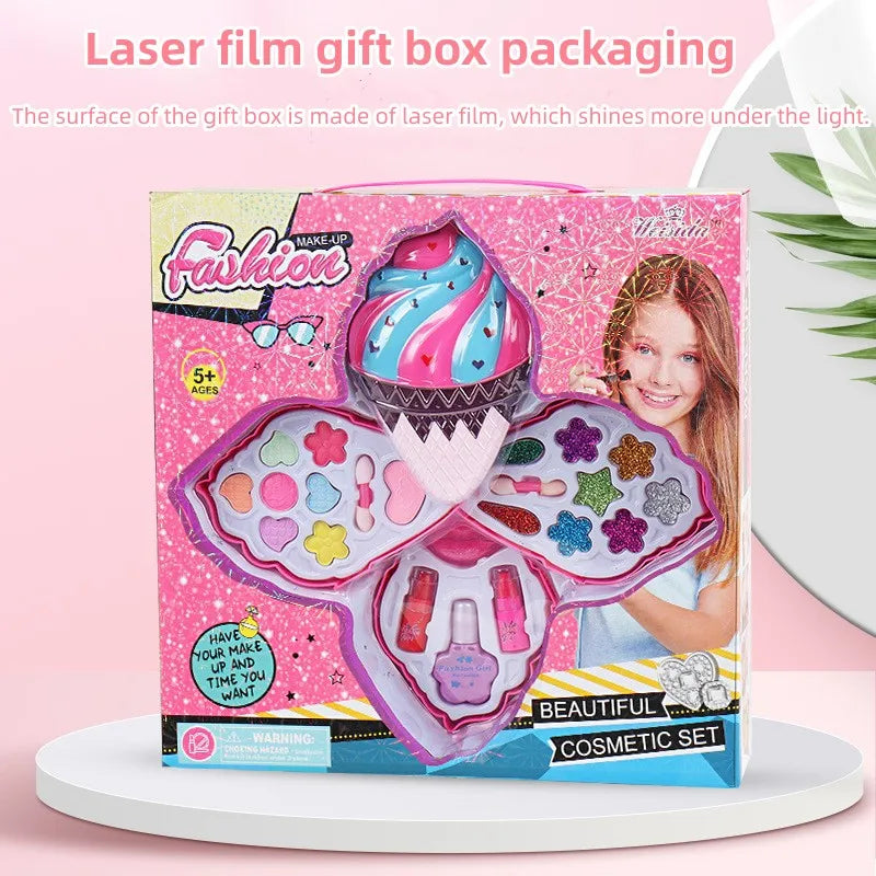 Girl Ice Cream Cosmetics Princess Cosmetics Box Ice Cream Box Lipstick Children's Toys Children's Games Baby Cosmetics Set