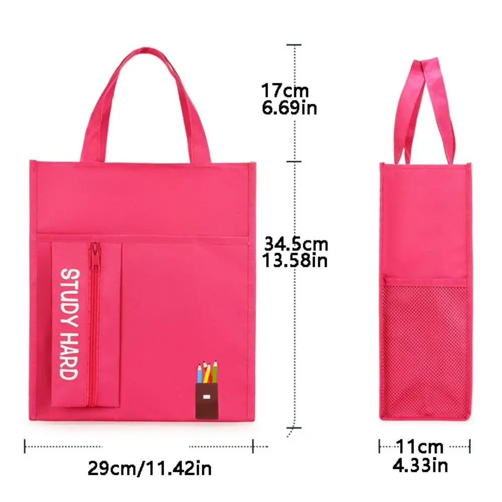 Shopping Bag Student Tutorial Bags Portable with Pencil Case Children Art Bag Large Capacity Travel Bag School Information Bag