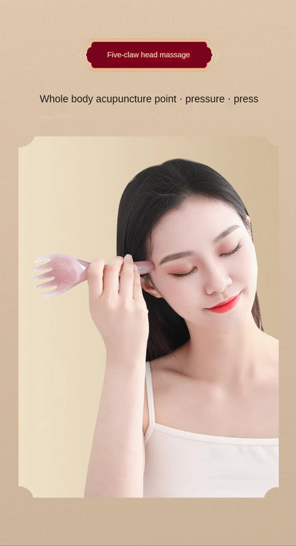 Head Massager Scalp Gua Sha for Body Neck Leg Massage Five-claw Head Scraping Stick Massage Scraping Claw Massage Visage Relax