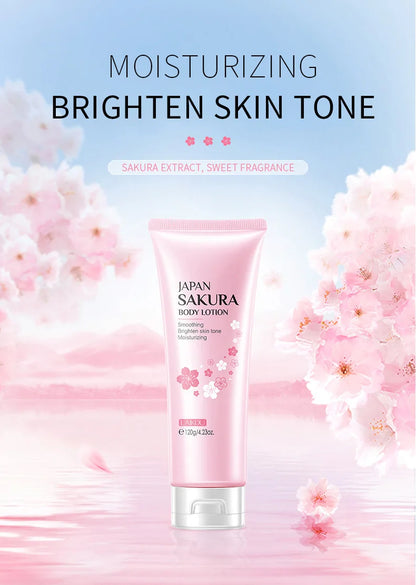 LAIKOU Cherry Blossoms  Body Lotion Refreshing skincare Exfoliating Moisturizing Nourishing Brightening Body Creams 120g