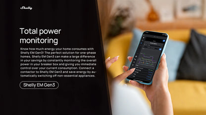 Shelly EM Gen3 Smart Home WiFi Connection Monitor Power Consumption Solar Energy Equipment Household Electricity Consumption