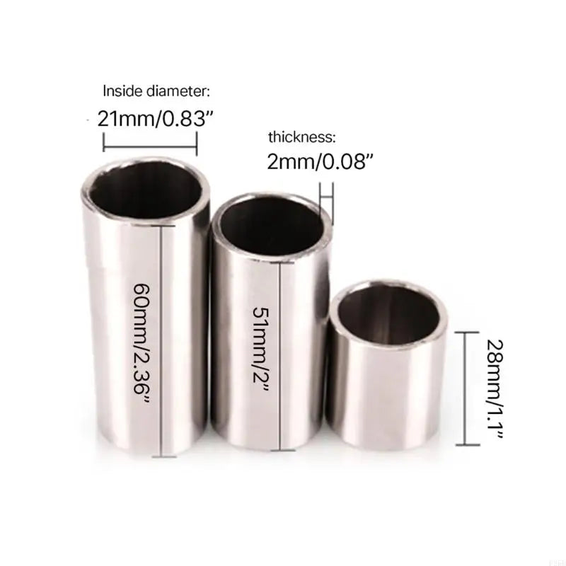 Guitar Slide, Stainless Steel Guitar Bass Slide Cylinder Tube Guitar Tone Bar Accessory Replacement for Bass, Ukulele