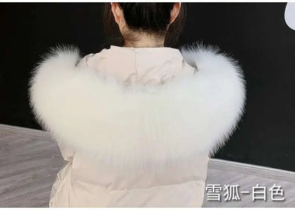Detachable Faux Fur Collar Extra Large Warm Fake Fur Scarf Wrap Evening Cape For Winter Womens Coat Faux Fur Hood Ttrim Collar