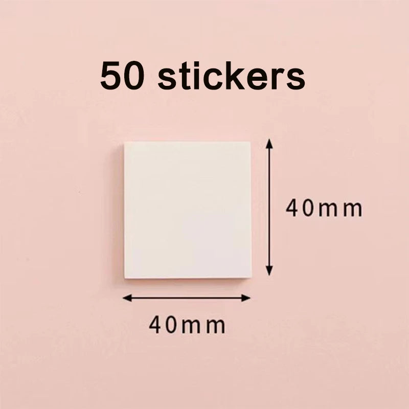 50/100 Sheets Sticky notes Reusable Transparent sticky notes Waterproof note paper for School office stationery Bookmark Marker