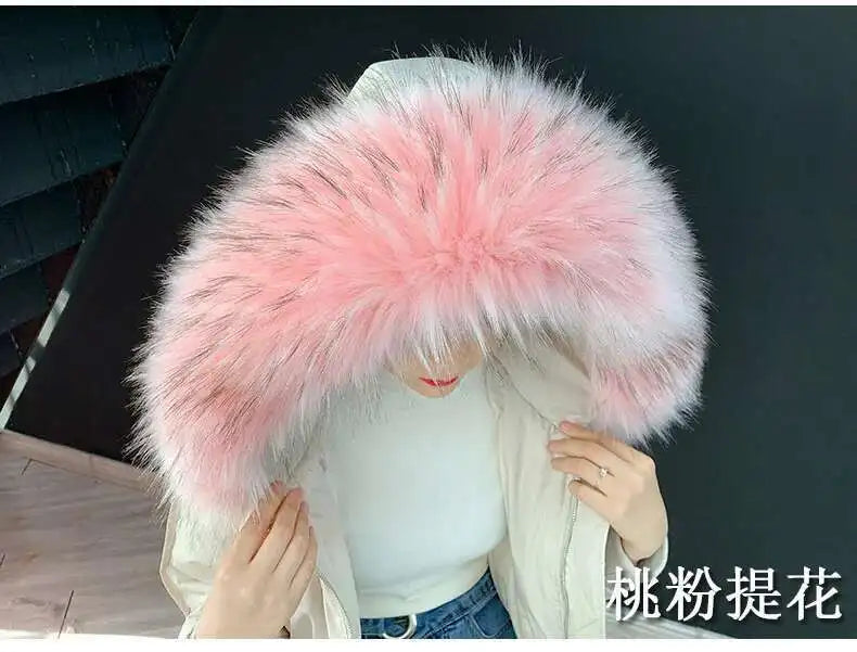 Detachable Faux Fur Collar Extra Large Warm Fake Fur Scarf Wrap Evening Cape For Winter Womens Coat Faux Fur Hood Ttrim Collar