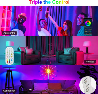 Smart LED Light Strip DIY Firework Remote Bluetooth Festoon Lamp For Christmas Bedroom Party Wedding Decor Holiday Fairy Lights