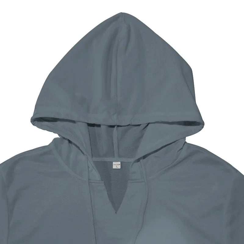 2024 Amazon New Men's Athleisure European and American Hooded Loose Short Sleeves