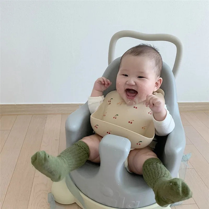 Baby Silicone Bib Super Soft Baby Bib Diet Artifact Complementary Food Thin Children Waterproof Clothing Danish Rice Bag