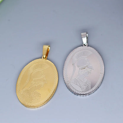 2pcs Medallion Goddess Athena Charm Stainless Steel Pendant for Necklace Amulet Jewelry Making Handmade Crafts