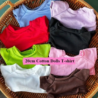 20cm Cotton Doll Clothes Fashion T-shirt Clothes Doll Overalls Suit Casual Wears Overalls Pants Dolls Clothes Accessories