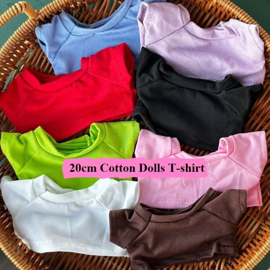 20cm Cotton Doll Clothes Fashion T-shirt Clothes Doll Overalls Suit Casual Wears Overalls Pants Dolls Clothes Accessories