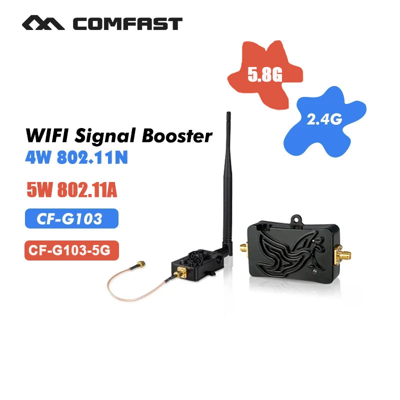 Comfast High Power Wifi Amplifier 2.4Ghz 4W Wi-fi Signal Booster&5.8G 5W Wi-Fi Router Extend Wireless Wi fi Range Extender