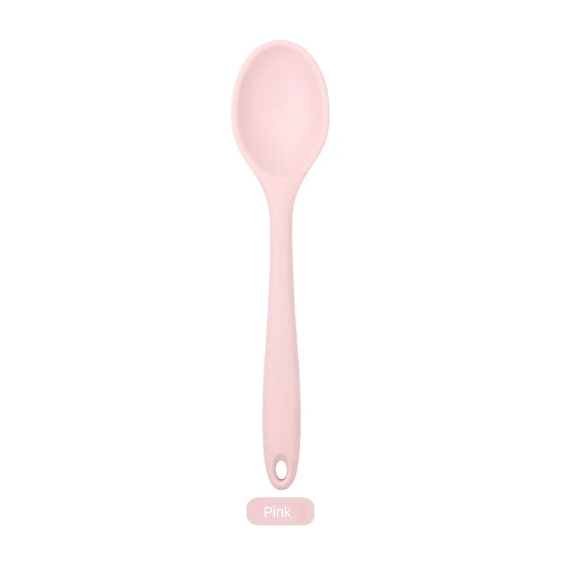 Silicone Spoon Integrated Rice Spoon Multicolor Silica Gel Salad Spoon Cake Baking Spoon Kitchen Cooking Spoon Kitchen Tools