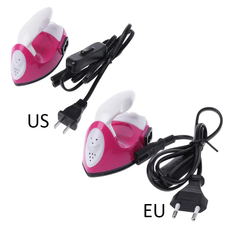 Mini Eectric Iron Hot Fix Rhinestone Iron DIY Craft  Iron EU/US  Portable DIY Toy Small Electric Iron For Clothing