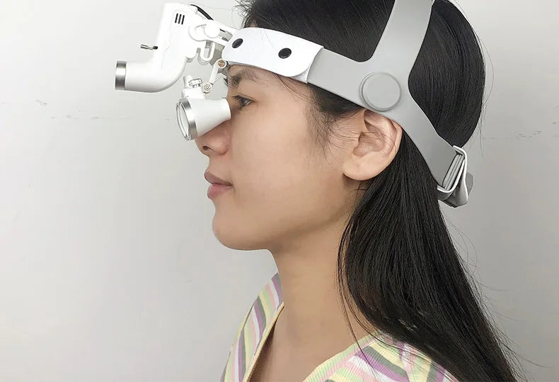 2.5X/3.5X  Dental LED Light Lamp Binocular Loupes Brightness Spot Adjustable Dental Lab 5W Headlamp For Surgical Headlight