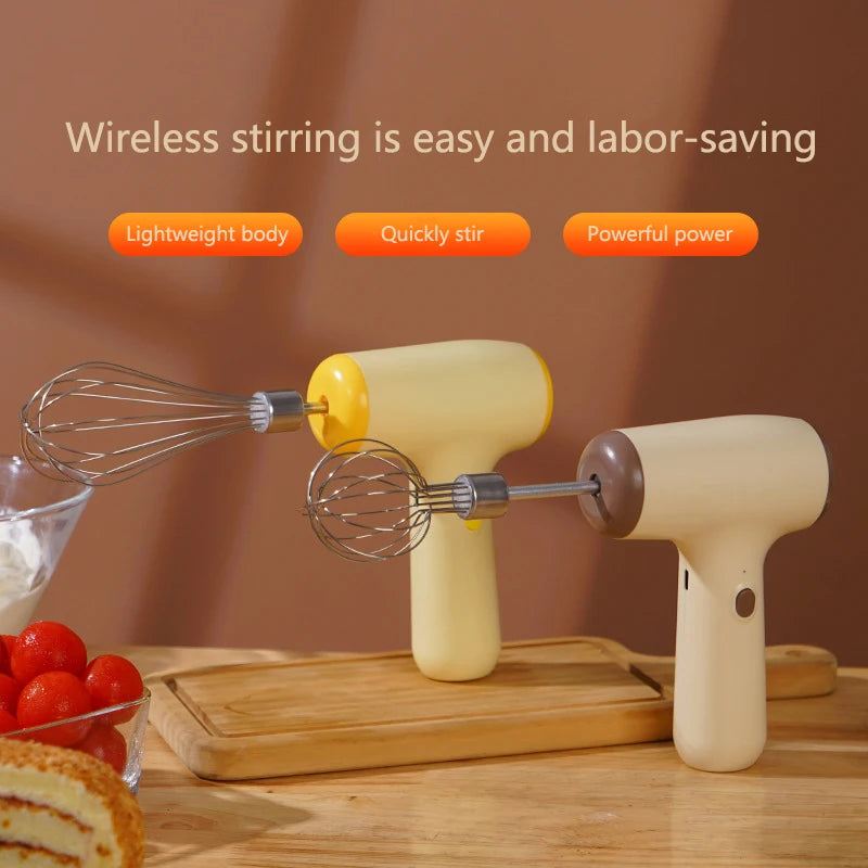 Egg Blender 3-speed High Power Foam Milk beater Double-rod Wireless USB Electric Portable Mixer Eggbeater Manual Milk Frother