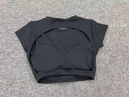 New Sports Shirts Breathable Workout Sportswear Fitness Backless Yoga Clothing Chest Pads Sport Crop Tops Gym Top Women