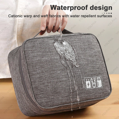 Travel Cable Organizer Bag Electronic Accessories Case Portable Double Layer Cable Storage Bag for Cord Phone Charger FlashDrive