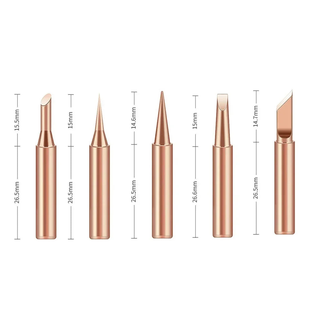 5pcs Soldering Iron 900M Soldering Iron Head Set Inside Hot Bare Copper Electric Soldering Iron Tip
