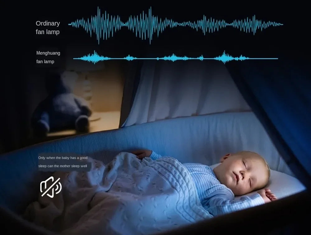 Smart ceiling fan 46 52cm fans with lights remote control bedroom decor ventilator lamp air Invisible Blades Retractable Silent