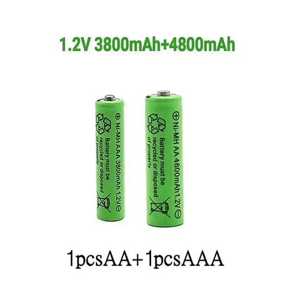 Original Rechargeable Battery1.2V AA4800mAh+AAA3800mAh+Charger for Computer Clock Radio Video Game Digital Camera AA AAAbattery