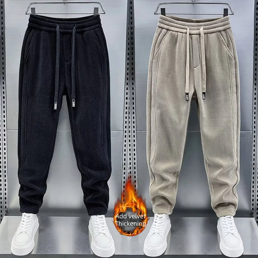 Men's Pants Big Size Men's Winter Clothes Baggy Pants Man Gym Mens Trousers Sport Tracksuit Clothing Cargo Sweatpants Brushed