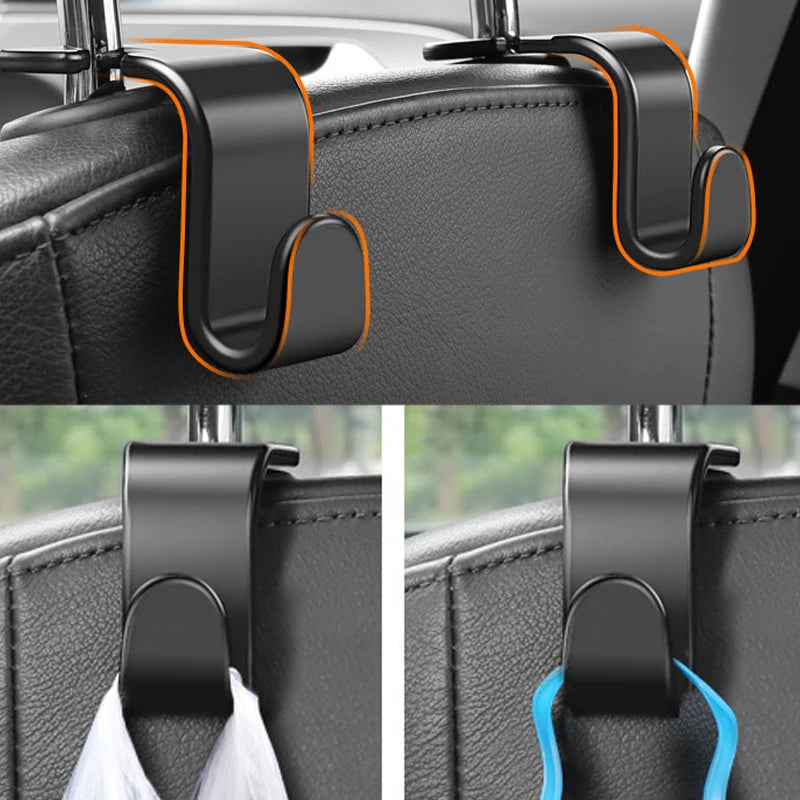 Car Headrest Hooks Hanger for Bags Seat Back Organizer Holder Clips Auto Fastener Hook Car Storage Interior Accessories