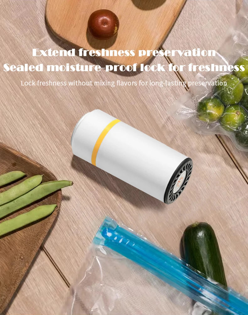 high-quality food handheld vacuum sealer Portable & Rechargeable Vacuum Sealer (Vacuum Sealers+ 30 reusable vacuum seal bags