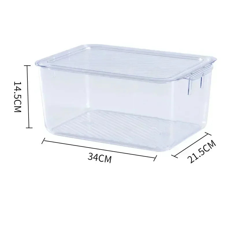 Stackable Transparent with Lid Storage Box Vegetable Fruit Organizer Fridge Container for Food Home Kitchen Tools Accessories