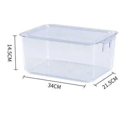 Stackable Transparent with Lid Storage Box Vegetable Fruit Organizer Fridge Container for Food Home Kitchen Tools Accessories