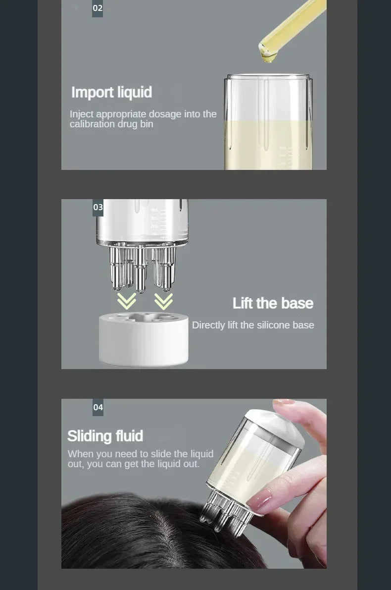 Scalp Applicator Liquid Comb for Hair Scalp Treatment, Essential Oil, Liquid Guiding Massager, Hair Growth Serum Oil, Apply