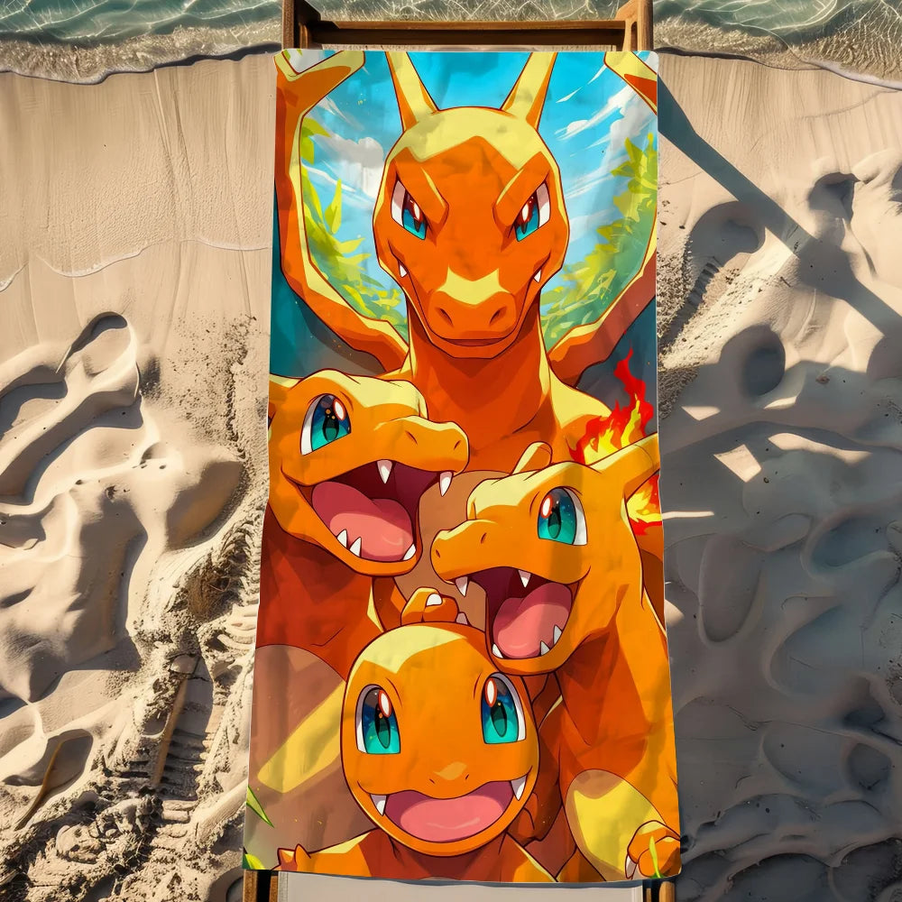 Towel Beach C-Charmander MNS P-PokemonS-ES Quick Dry Pool Camping Towels Travel Soft Gift Gym Shower Sports
