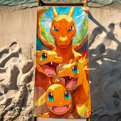Towel Beach C-Charmander MNS P-PokemonS-ES Quick Dry Pool Camping Towels Travel Soft Gift Gym Shower Sports