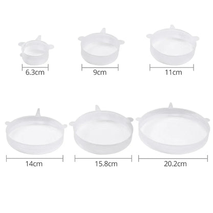 JUSTOOL 12 Pcs Stretchable Silicone Fresh-Keeping Lid For Refrigerator Food Cling Film Bowl Lids Silicone Lid Set Fresh-Keeping