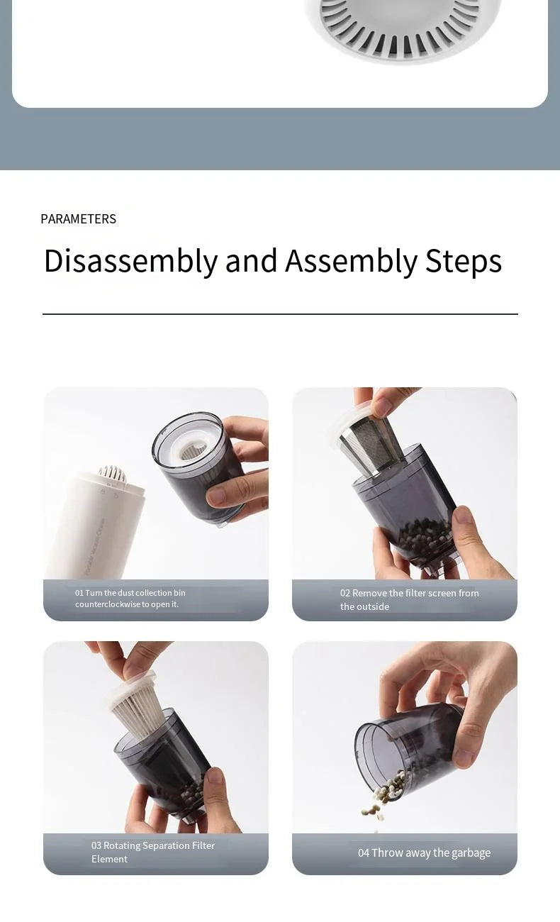 Vacuum Cleaner Mini Car Cleaning Powerful Suction Handheld Car Vacuum Cleaner Rechargeable for Car and Home Auto Vacuum Cleaner