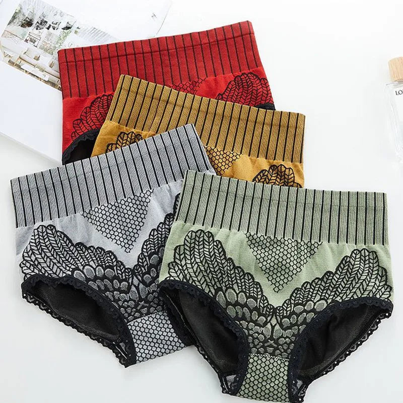 2PCS High Waist Hip Hugger Tummy Tucking Panties Seamless Plus Size Shapewear Panties Graphene Underwear Triangle Palazzo Pants