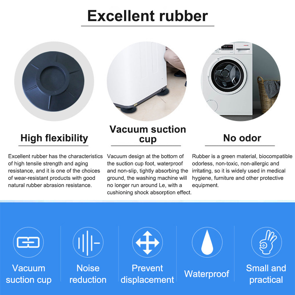 4PCS Anti Vibration Feet Pads Rubber Legs Slipstop Silent Skid Raiser Mat For Washing Machine Support Dampers Stand Non-Slip Pad