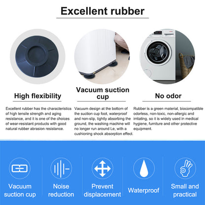 4PCS Anti Vibration Feet Pads Rubber Legs Slipstop Silent Skid Raiser Mat For Washing Machine Support Dampers Stand Non-Slip Pad