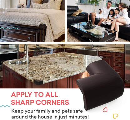 4pcs Soft Baby Proofing Corner Guards - Pre-Taped Table Corner Protector for Child Safety Furniture Bumper & Sharp Edge