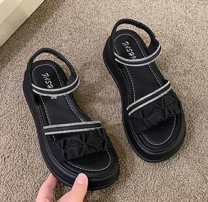 Outdoor Platform Sandals for Women New Breathable Fashion Woman Shoes Summer 2025 Comfortable Trending Pvc Designer Luxury Shoe