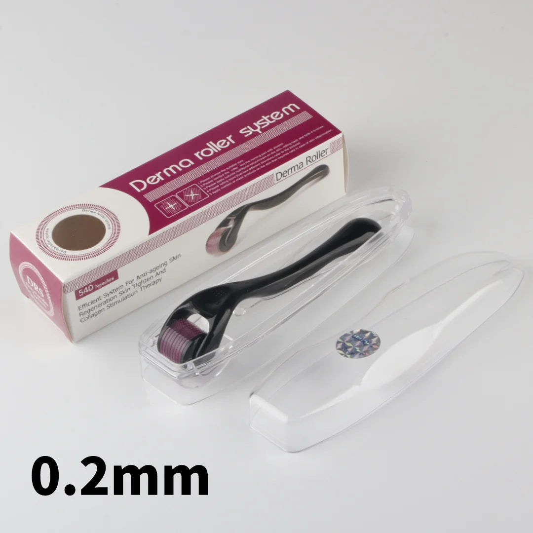 540 Derma Roller for Hair Beard Regrowth 0.2/0.25/0.3mm Titanium Needles Anti Acne Remove Wrinkles Skin Care Roller