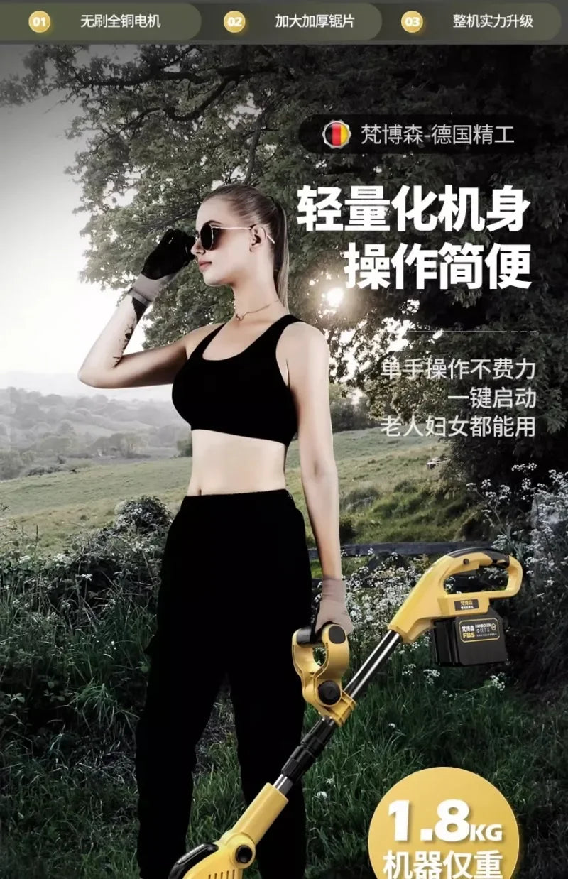 Electric lawn mower Small household lawn Lithium battery rechargeable  mower High power lawn mower