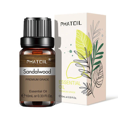 PHATOIL Natural Plant Essential Oil 10ml Eucalyptus Rose Lemon Bergamot Vanilla Peppermint 1PCS Aroma Essential Oil For Diffuser