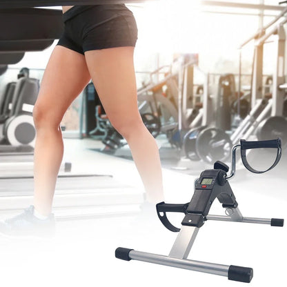 Mini Exercise Bike Folding Pedal Exerciser with LCD Display Adjustable Resistance Multifunctional Home Office Fitness Equipment