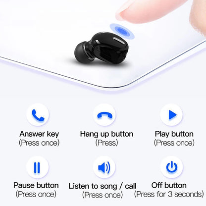 X9 Wireless Bluetooth 5.0 Earphones Headphones With Mic in-Ear Sports Waterproof TWS Earbuds Bluetooth Handsfree Single Headset
